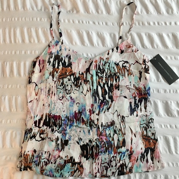 NWT French Connection Multicolor Strappy Tank Top - Picture 1 of 6